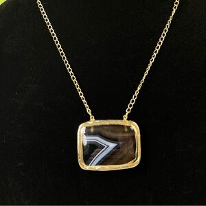 Park Lane "SABLE" Reverse Necklace Goldtone faux Agate
